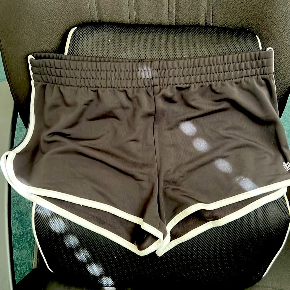 Forever 21 black pull on athletic shorts with white trim in Large